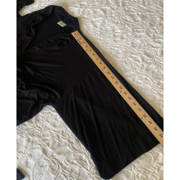 Soma S/M cool nights Pj Long Sleeve Short Robe Black Pockets Sewn‎ On Belt - Picture 12 of 12